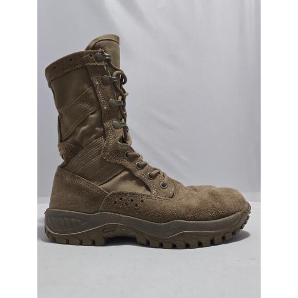 Belleville Men\'s 7.5R Brown Leather Military Boots USGI Steel Toe Combat #Q6q main image 6